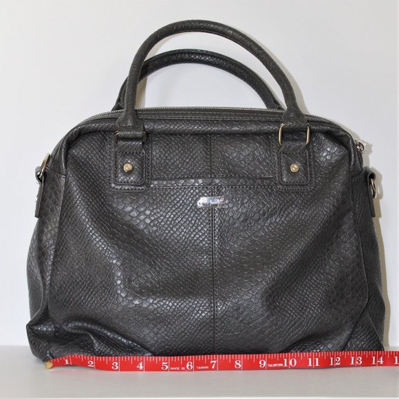 Jewel by Thirty-One Handbags - Jewel by Thirty-One NWOT Gray Reptile Embossed PU Satchel